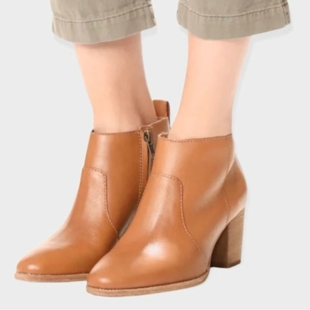 Madewell Brenner Heeled Booties cognac 7.5
